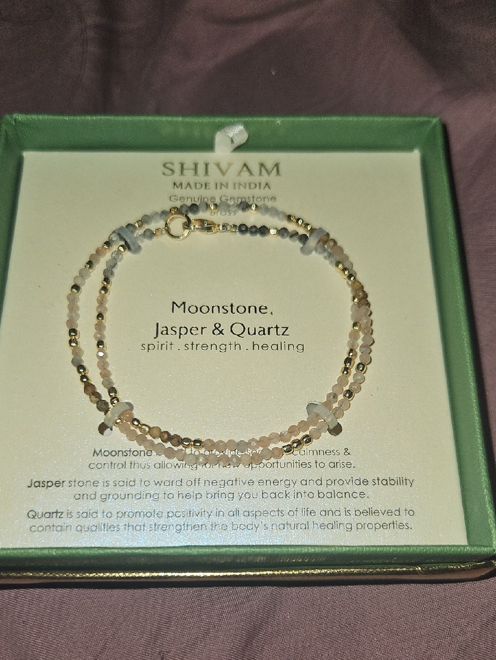 Shivam Moonstone, Jasper & Quartz Beaded Bracelet